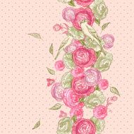 Rose Seamless Background with Birds N4