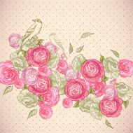 Rose Background with Birds and Butterflies