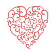 Hand drawn curly doodle heart Template for your design