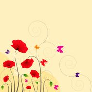 Floral background with butterfly N5