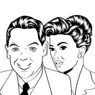 Man and woman love couple in pop art comic style N4