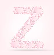 Font of hearts vector illustration