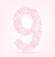 Font of hearts vector illustration N20