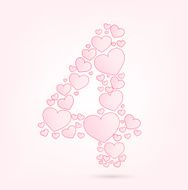Font of hearts vector illustration N25