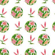 Seamless floral pattern with lilies N4