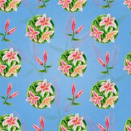 Seamless floral pattern with lilies N5