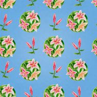Seamless floral pattern with lilies N6