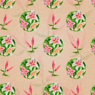 Seamless floral pattern with lilies N7