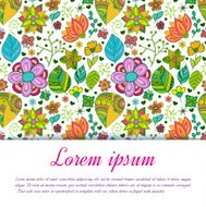 Nice floral greeting card with leaves N27