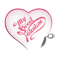Shape of heart with scissors