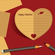 paper cut of abstract heart vector create