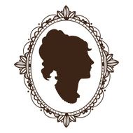 Vignette frame with woman profile