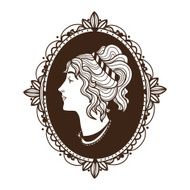 Vignette frame with woman profile N3