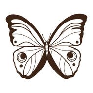 Abstract graphic butterfly isolated on white N3