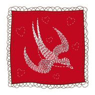 Handkerchief with swallow embroidery N2