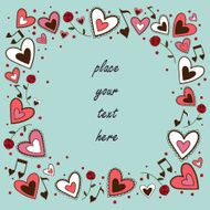 Hearts frame Greeting card concept