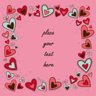 Hearts frame Greeting card concept N2