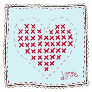 Handkerchief with heart embroidery N3