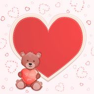Valentine&#039;s day illustration with cute teddy bear