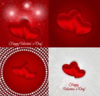 Happy Valentines Day card with heart Vector illustration N26