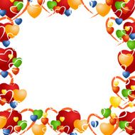 Valentine background with various hearts