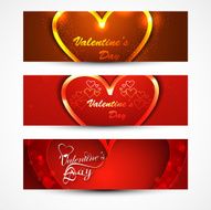 Beautiful valentine&#039;s day for banners or headers set vector