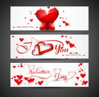 Website for header or banners set colorful valentines day