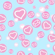 seamless texture with hearts and envelopes