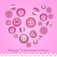 Valentine&#039;s day card with buttons