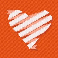 Banner heart of paper ribbon