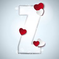 Alphabet Letters With Red Heart Valentine Day N25