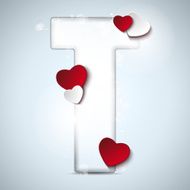 Alphabet Letters With Red Heart Valentine Day N29