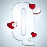 Alphabet Letters With Red Heart Valentine Day N31