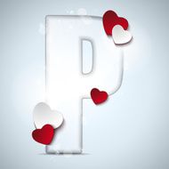Alphabet Letters With Red Heart Valentine Day N32