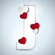 Alphabet Letters With Red Heart Valentine Day N37