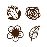 Abstract graphic flowers isolated on white N2
