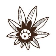 Abstract graphic flower isolated on white