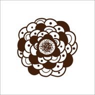 Abstract graphic flower isolated on white N4