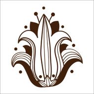 Abstract graphic flower isolated on white N5