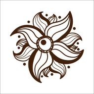 Abstract graphic flower isolated on white N6