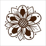Abstract graphic flower isolated on white N8