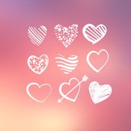 Abstract background with decorative hearts