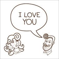 Man and woman in a scene of declaration love