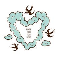 Clouds heart frame N2