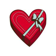 Heart present box isolated on white