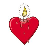 Heart burning candle