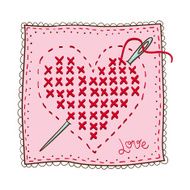 Handkerchief with heart embroidery N4