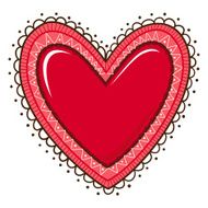 Glossy heart with lace edging N2