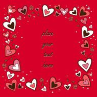 Hearts frame Greeting card concept N3