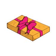 Present box with ribbon and bow N6